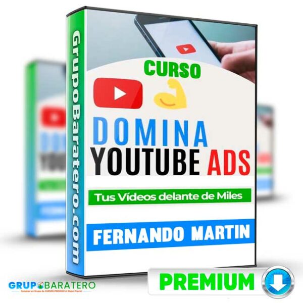 Curso Domina YouTube Ads Fernando Martin Cover GrupoBaratero 3D