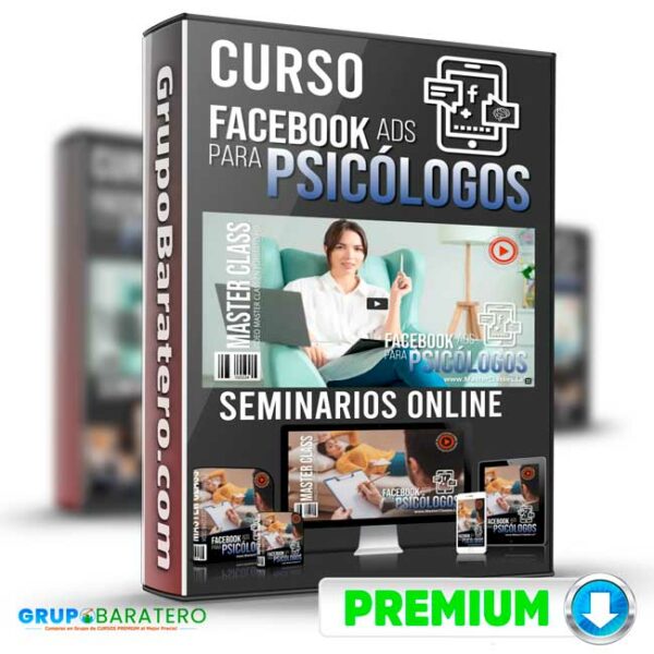 Curso Facebook Ads para Psicologos Seminarios Online Cover GrupoBaratero 3D 1