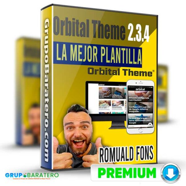 Orbital Theme 2.3.4 La Mejor Plantilla WordPress Cover GrupoBaratero 3D